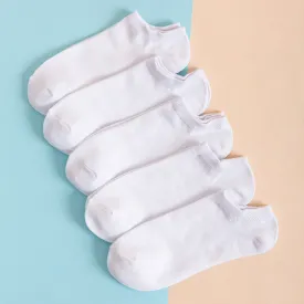 5pairs Men's Solid Colour Business Socks