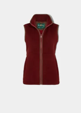 Aylsham Ladies Fleece Gilet In Bloodstone - Regular Fit