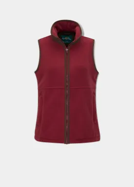 Aylsham Ladies Fleece Gilet In Cranberry - Regular Fit