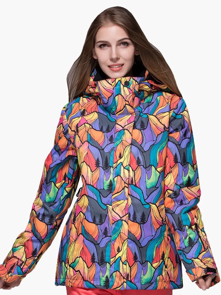 Colorful High Waterproof Windproof Thermal Colorful Women's Ski Jackets