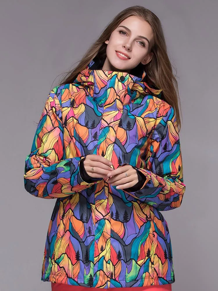 Colorful High Waterproof Windproof Thermal Colorful Women's Ski Jackets