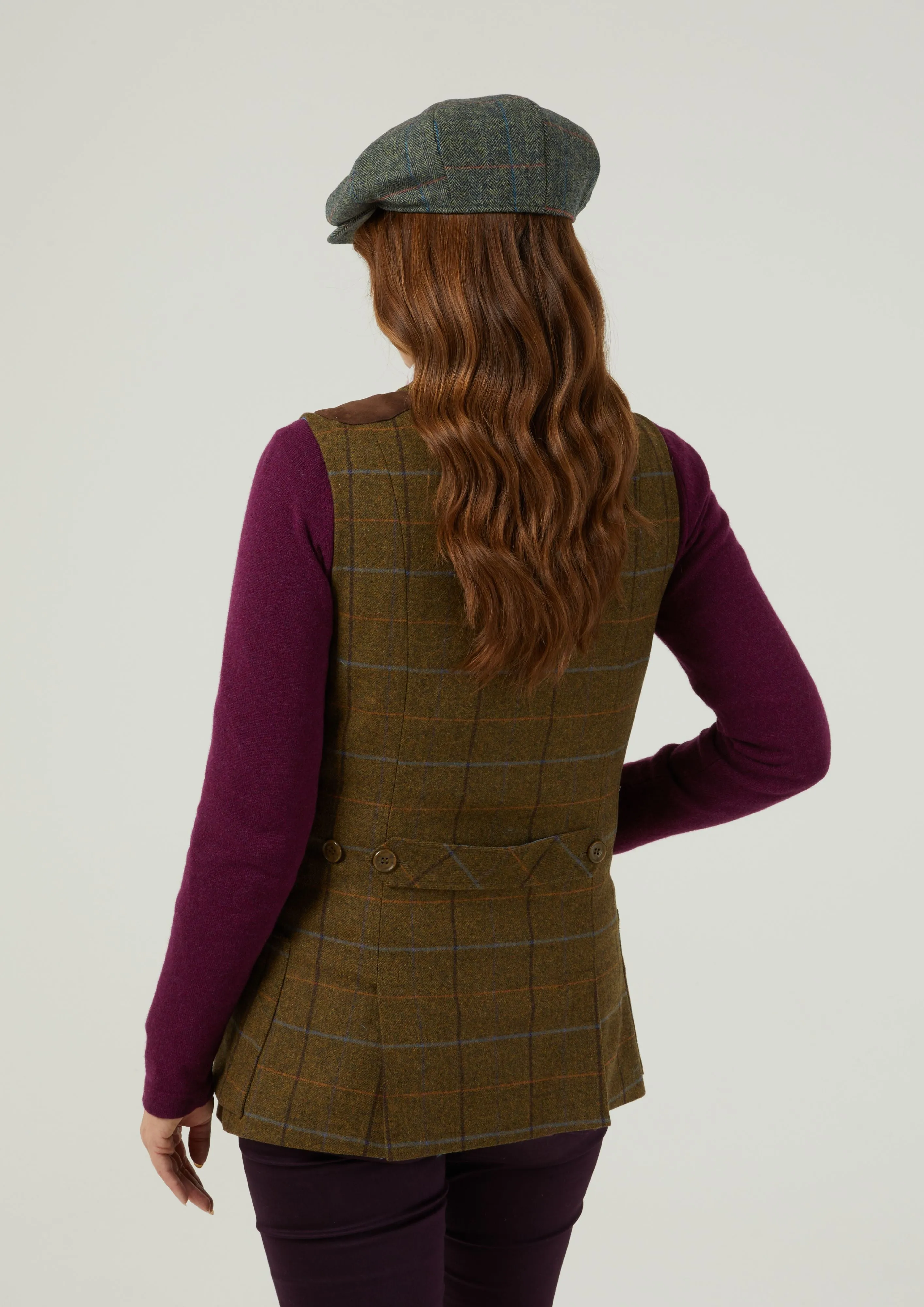 Combrook Ladies Tweed Shooting Waistcoat In Hazel - Regular Fit