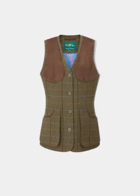 Combrook Ladies Tweed Shooting Waistcoat In Hazel - Regular Fit