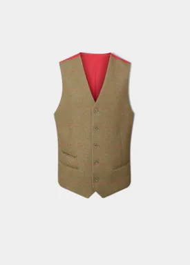 Combrook Men's Tweed Lined-Back Waistcoat In Hawthorn - Regular Fit