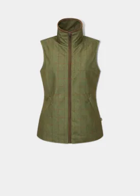 Didsmere Ladies Technical Tweed Gilet In Pine - Regular Fit