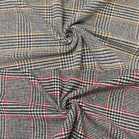 Dogtooth Tartan Wool Mix Fabric