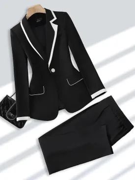 Double Pocket Formal Women Pant Suit