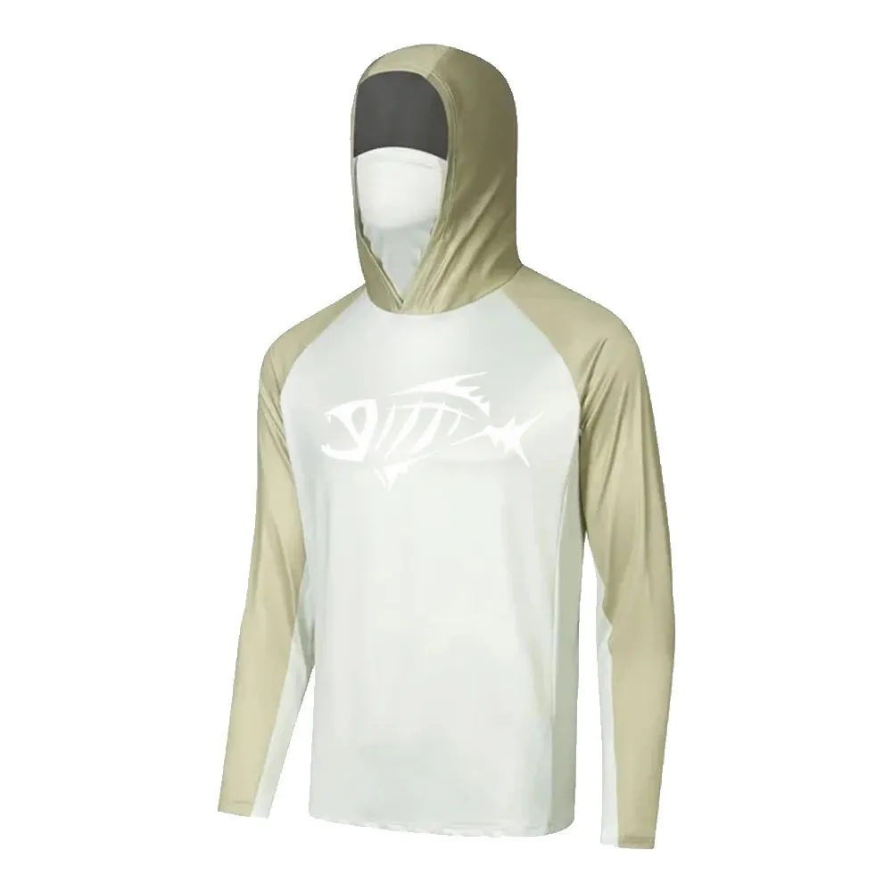 Fish Bones Design Hooded Fishing Shirt : Style and Protection