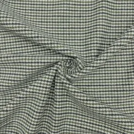 Green and Black Dogtooth Wool Blend Fabric