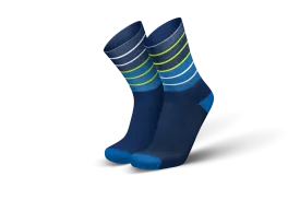 INCYLENCE Running Lines Blue Canary Long Sock