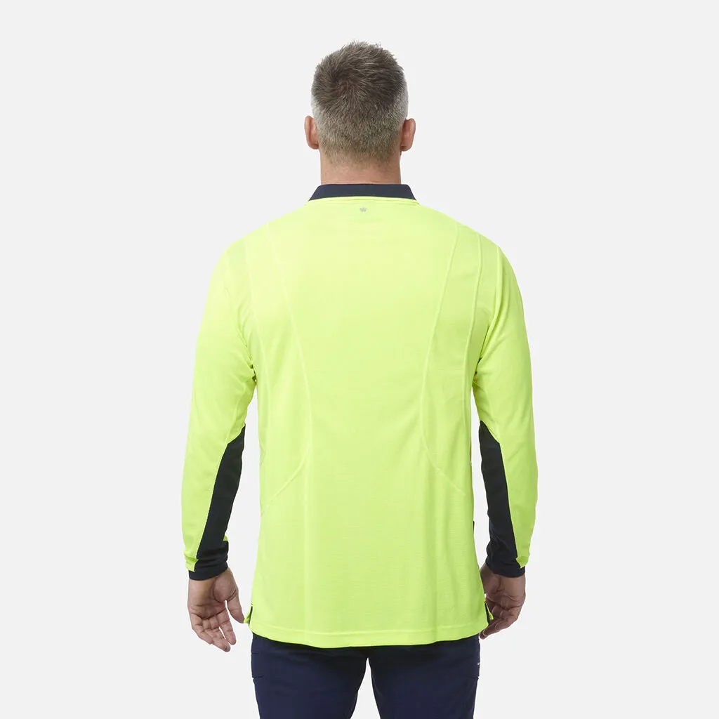 King Gee Workcool Hyperfreeze Hi-Vis Lightweight Long Sleeve Polo (K54840)