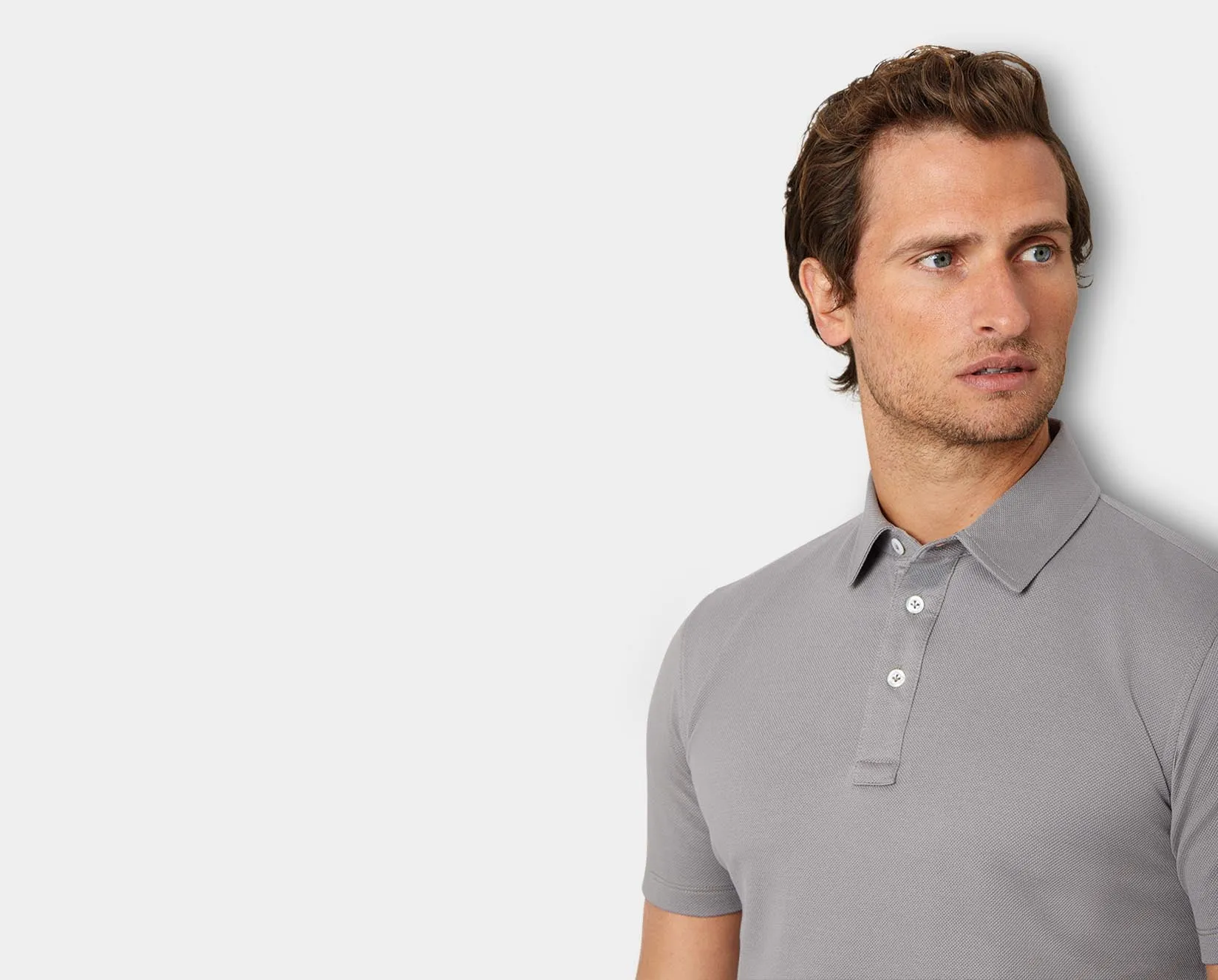 Sharkskin Grey Egyptian Cotton Polo Shirt