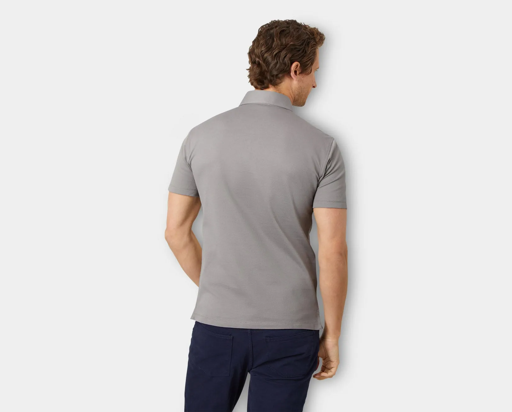 Sharkskin Grey Egyptian Cotton Polo Shirt