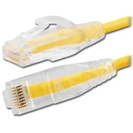 Slim Cat6 UTP Ethernet Patch Cord, 2' Yellow